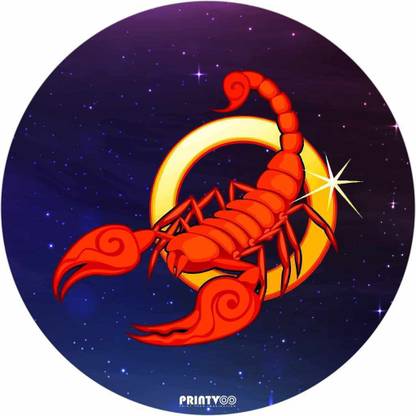 PrintVoo Scorpio Zodiac Design Non Slip Base Mousepad