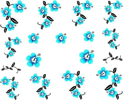 SENECIO™ Hibiscus Rose Magenta Nail Art Manicure Decals Water Transfer Stickers Sheet