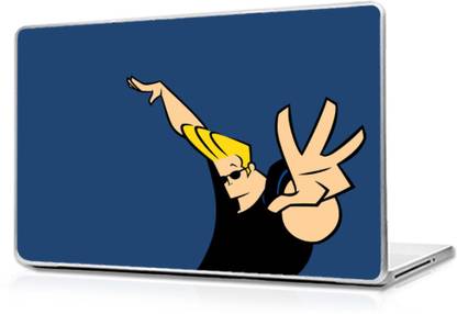 GLOBAL Johnny bravo blue background Vinyl Laptop Decal 15.6