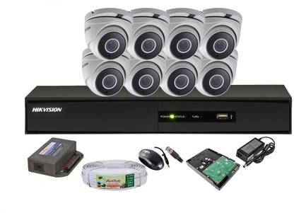 HIKVISION Combo, HDTVI DS-2CE56F1T-ITM Dome Camera 8Pcs + HD DVR Security Camera