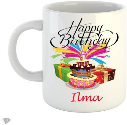 REINDEER Happy Birthday Ilma 350ml white ceramic Ceramic Coffee Mug
