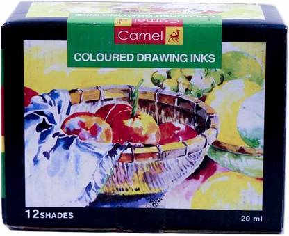 Camlin Camel Coloured Drawing Ink Set (20ml)