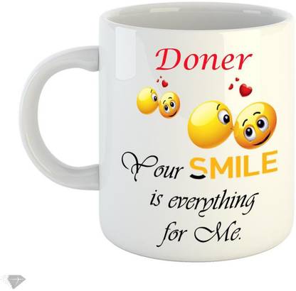 REINDEER Your smile is everything for me Doner 350ml white ceramic mug Ceramic Coffee Mug