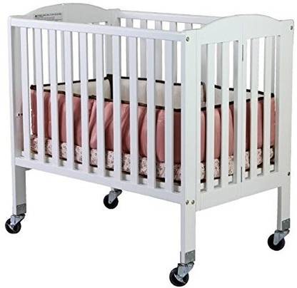 Dream On Me 2 in 1 Folding, Birch Portable Crib Convertible Crib