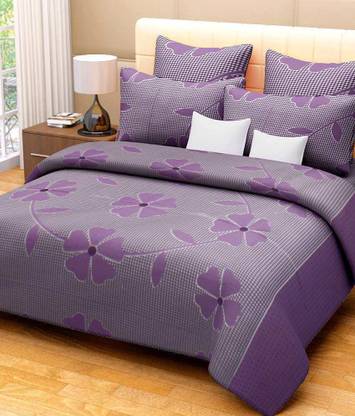 Decor World 120 TC Polycotton Double 3D Printed Flat Bedsheet