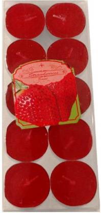 Lyallpur Stores Strawberry Scented Smokeless Tealight Candles |Pink Color | Pack of 10 Candle