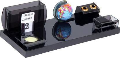 Fab Handicraft 6 Compartments Plastic Pen Stand,Office Accessories,Desk Organizer,,Table Decor,,Card Holder