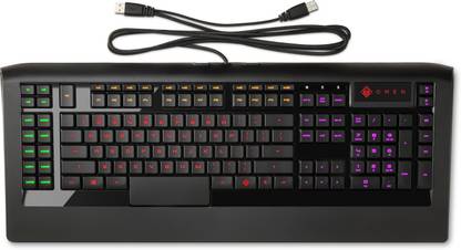 HP OMEN with SteelSeries X7Z97AA Wired USB Standard Gaming Keyboard Compatible with Desktop, Laptop, Mac