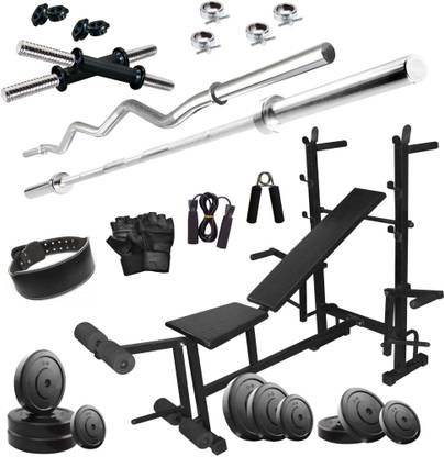 KRX 50 kg COMBO 36-WB With 8 in 1 Multipurpose Bench Home Gym Combo