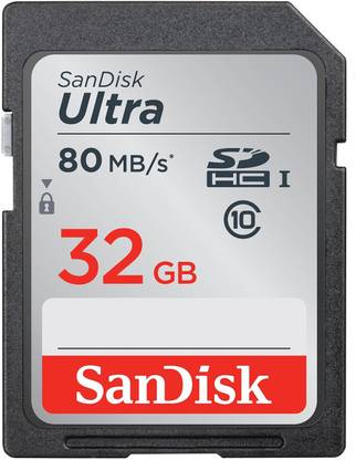 SanDisk SDSDUNC-032G-GN6IN Ultra 32 SDHC Class 10 80 Mbps  Memory Card Compatible with Camera, Computer