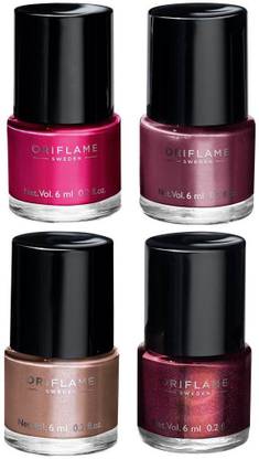 Oriflame Sweden Pure Colour Nail Polish(Pack of 4) multicolor