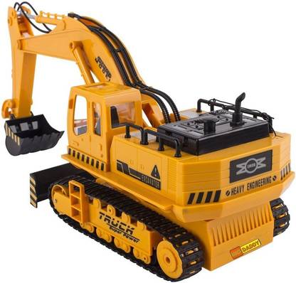 EMOB Full Function 8 Channel RC Hydraulic Excavator & Bulldozer Construction Vehicle Toy with 360 Degree Cabin Rotation