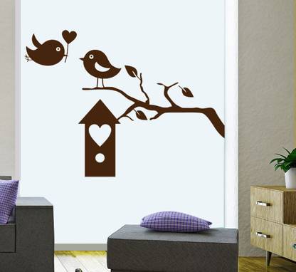 Newway Decals 30 cm New Way Decals-Wall Sticker (4606) ''Lovely Bird And Its Sweet Home'' Removable Sticker