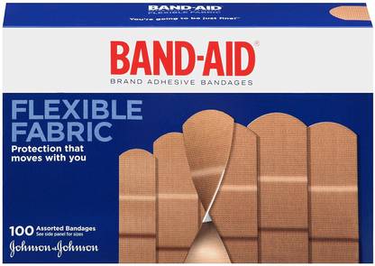 BAND-AID Brand Flexible Fabric Adhesive Bandages, Assorted Sizes, 100 Count Adhesive Band Aid