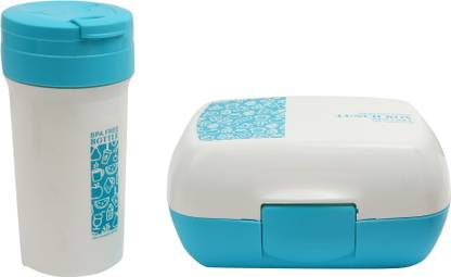 WISHKEY Lunchbox With Bottle And Curry Box Spoon 2 Containers Lunch Box