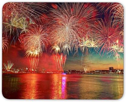 Digiclan Amazing Fireworks Non Slip Base Mousepad