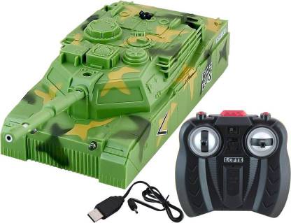 EMOB 360 Degree Rotating LED Head Light RC Wall Climber Surgical Strike Tank - Green