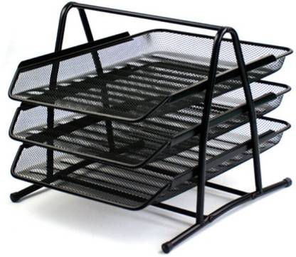 FULLHOUZ 4 Compartments Metal Document Tray or Office File Rack