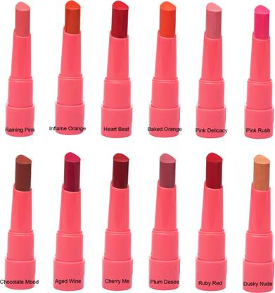 BLUE HEAVEN Splash Super Matte Lipstick Set of 12 (2.7gm each)