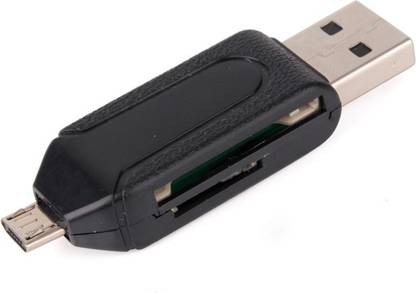 Big Square USB 2.0 + Micro USB OTG SD T-Flash Adapter For Mobiles, PC & Audio Player Card Reader