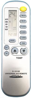 Singtronics Chunghop K-1010e 1000 in 1 Universal air conditioner ac remote for LG Samsung Whirlpool Hitachi and Others Hitachi, LG, Bluestar, Carrier, Electrolux, Mitsubishi, Sharp, Samsung, Whirlpool Remote Controller
