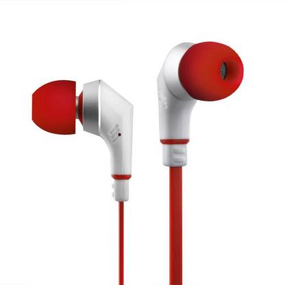 Noisehush NX80 Stereo 3.5mm Headset,WHITE/RED Wired without Mic