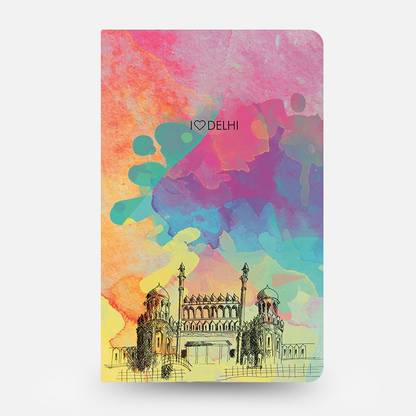 inkFlap FlapBook Thin Premium Notebook - I Love Delhi (Red Fort) A5 Journal Plain 72 Pages
