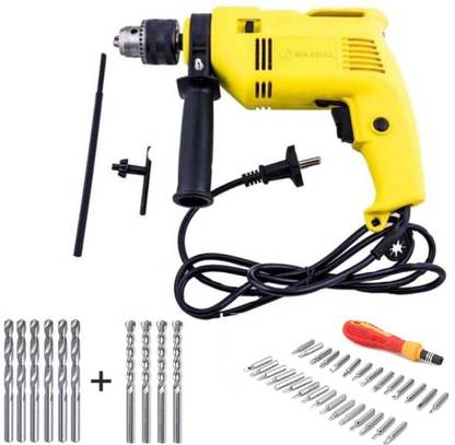 BUILDSKILL 350W Reversible and Impact Powerful 13mm Electric Drill with High Quality 10 Bits and Jackly 31 pcs Screwdriver set Power & Hand Tool Kit