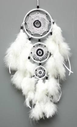 Daedal Dream Catchers Spider Web Design(White and Black) Snow Flake Wool Dream Catcher
