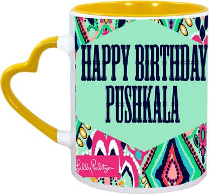 Muggies Magic Pushkala Name Happy Birthday Gift Ceramic Coffee Mug
