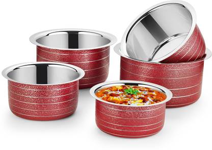Ideale Red Texture Induction Bottom Cookware Set