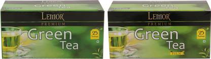 Lemor Lemor Premium Green Tea with Tulsi Green Tea - Pack of 2 (Each pack contains 25 Tea Bags) Tulsi Green Tea Bags Box