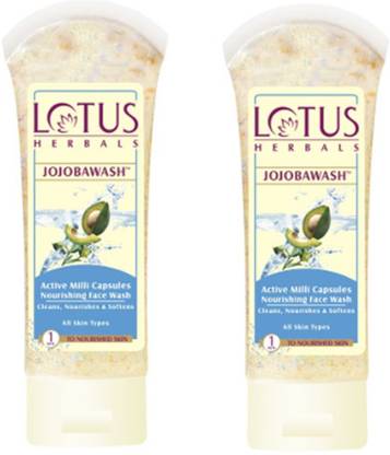 LOTUS HERBALS Jojobawash Active Milli Capsules Nourishing (Pack of 2) Face Wash