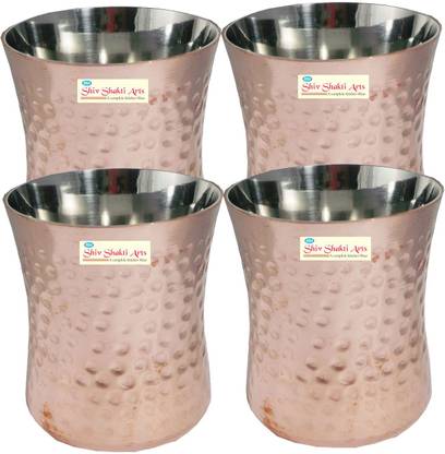 Shivshakti Arts (Pack of 4) C-876-4 Glass Set Water/Juice Glass