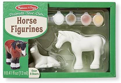 MELISSA & DOUG Decorate-Your-Own Horse Figurines Craft Kit: 2 Horses To Paint