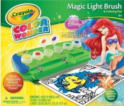 CRAYOLA Color Wonder Magic Light-up Brush Little Mermaid Ariel Disney