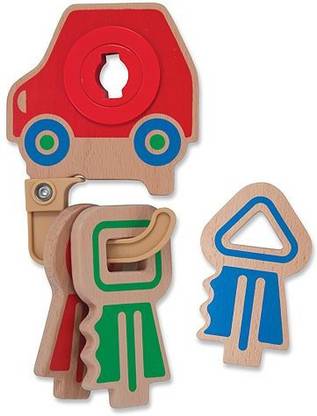 MELISSA & DOUG Clacking Key Ring Wooden Grasping Toy For Baby Rattle