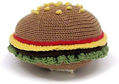 Estella Hand Knit Organic Hamburger Rattle Baby Toy Rattle