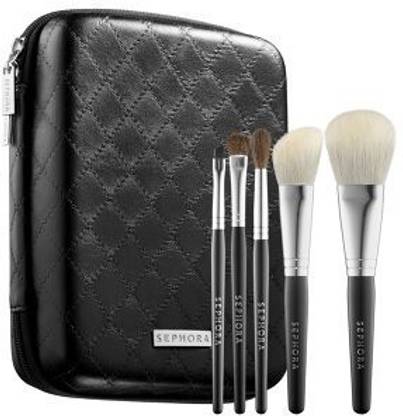 SEPHORA COLLECTION Sephora Have It All Travel Case Chic Travel Brush Set, Black