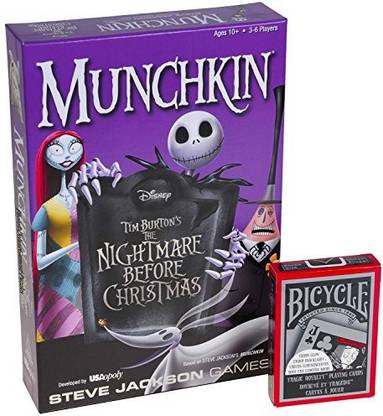 Deluxe Games and Puzzles The Nightmare Before Christmas (Tim Burton'S) Munchkin Game _ Bonus Tragic Royalty Playing Cards _ Bundle