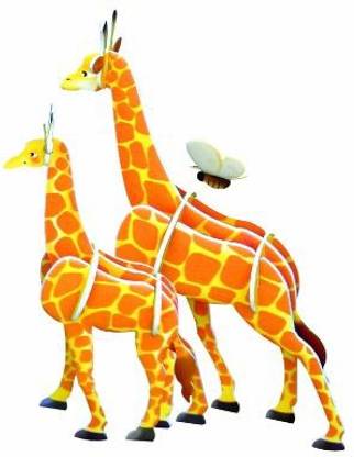 Pop Out World Scholas Jigsaw 3D Puzzle Monkey, Giraffe