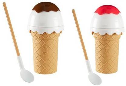 Chill Factor Freeze, Squeeze, Enjoy! Ice Cream Maker *CHOC DELIGHT* & *VANILLA PINK* *2 ITEM BUNDLE*