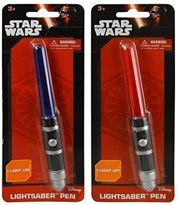 DISNEY Wars Episode VII (The Force Awakens) Light Up Lightsaber Pen - 2 pack (Red and Blue)