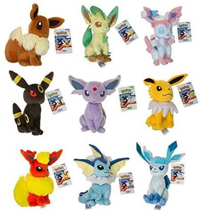 Pokmon Official Evolution Of Eevee Plush Toy Set Of 9 Eeveelution  - 12 inch