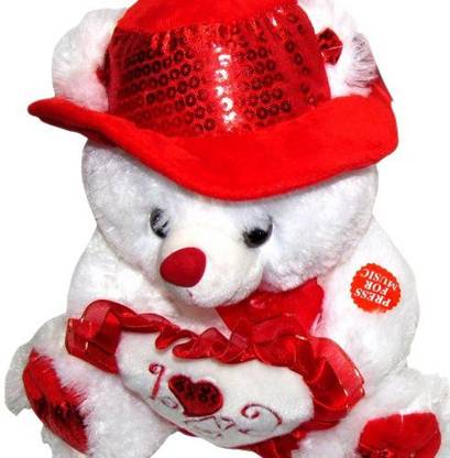 JA Fashion Musical "I Love You" Teddy Bear With Hat (11") Plays "The Love Song" - Best Valentine'S Day Gifts:  - 11 inch