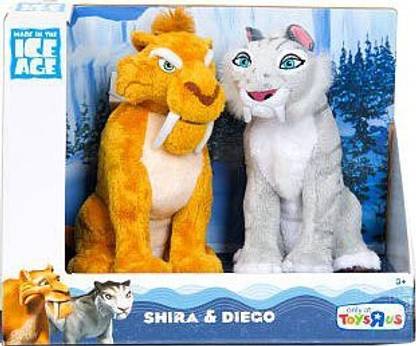 TPF Toys Ice Age Continental Drift Movie Plush 2Pack Shira Diego  - 9 inch