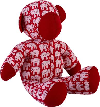 JaipurSe Cloth/Fabric Teddy Bear Baby Toy/Plush Toy/Animal/Stuffed Toy In Hand Block Printed Fabric  - 20 inch