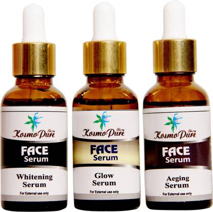 kosmopure FACE SERUM SET FOR GLOW,AEGING AND WHITENING - HOME USE KIT
