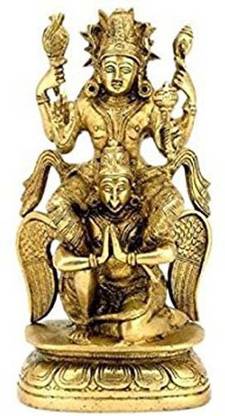 DevHandicrafts Lord Vishnu Riding on Garuda Statue Decorative Showpiece  -  8 cm
