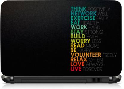 VI COLLECTIONS THINK POSITIVLY PVC (Polyvinyl Chloride) Laptop Skin Compatible for 15.5 inch
